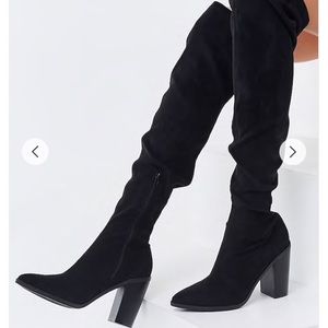 Forever 21 black suede over the knee boots